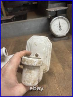 Vintage Art Deco Porcelain Ceramic Wall Mount Sconce Electric Light Lamp Parts