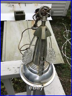 Vintage Art Deco Slip Shade Bullet Parts Chandilier Lamp Light 1930's
