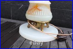 Vintage Art Deco Table lamp DC3 Airplane Lighted Onyx Base Astray Parts