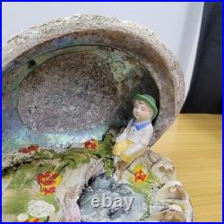 Vintage Art Nouveau Nautilus Sea Shell Figure Desk TV Lamp Abalone Florida Parts