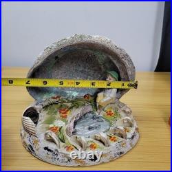 Vintage Art Nouveau Nautilus Sea Shell Figure Desk TV Lamp Abalone Florida Parts