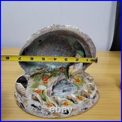 Vintage Art Nouveau Nautilus Sea Shell Figure Desk TV Lamp Abalone Florida Parts