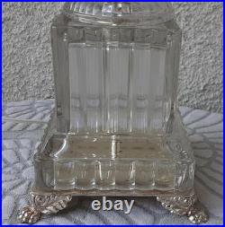 Vintage Baccarat Style Urn Vase Crystal Swirl Glass Lamp Claw Feet Leviton Rare
