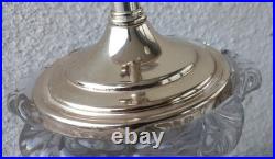 Vintage Baccarat Style Urn Vase Crystal Swirl Glass Lamp Claw Feet Leviton Rare