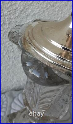 Vintage Baccarat Style Urn Vase Crystal Swirl Glass Lamp Claw Feet Leviton Rare