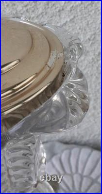 Vintage Baccarat Style Urn Vase Crystal Swirl Glass Lamp Claw Feet Leviton Rare