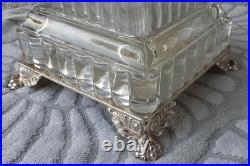 Vintage Baccarat Style Urn Vase Crystal Swirl Glass Lamp Claw Feet Leviton Rare