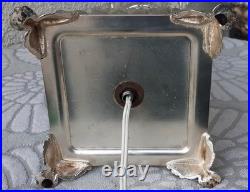 Vintage Baccarat Style Urn Vase Crystal Swirl Glass Lamp Claw Feet Leviton Rare