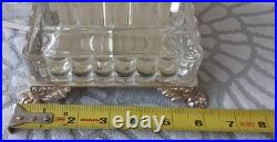 Vintage Baccarat Style Urn Vase Crystal Swirl Glass Lamp Claw Feet Leviton Rare