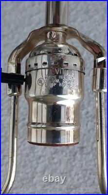 Vintage Baccarat Style Urn Vase Crystal Swirl Glass Lamp Claw Feet Leviton Rare