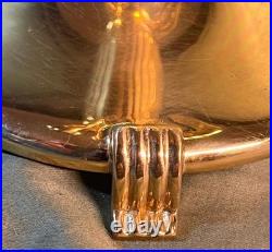 Vintage Brass Bouillotte Lamp Base for a Round Tole Painted Metal Shade Light