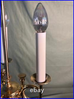 Vintage Brass Bouillotte Lamp Base for a Round Tole Painted Metal Shade Light