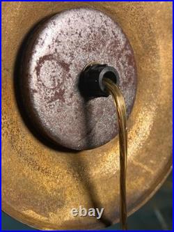 Vintage Brass Bouillotte Lamp Base for a Round Tole Painted Metal Shade Light