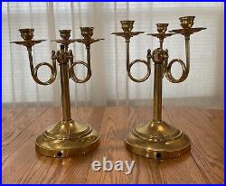 Vintage Brass Bouillotte Table Lamp With Three Lights SET OF 2, 15 parts