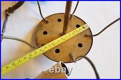 Vintage Brass Chandelier Parts 5 Brass Arms & Hub Disc / lamp parts