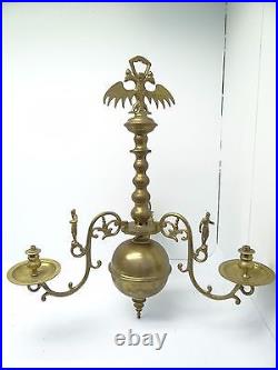 Vintage Brass Double Headed Eagle Decorative Hanging Ceiling Light Fixture Parts