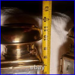 Vintage Brass Era Carraige Ford A T Buggy Kerosene Lantern LAMPS PAIR PARTS asis