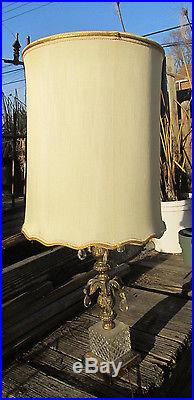 Vintage Brass & Glass very rare Water Fall Table Lamp Light for Parts 32 tall