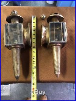 Vintage Brass Model T Kerosene Car Head Lights Lamps Original