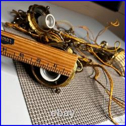 Vintage Brass Shell Canopy and Twin Socket Fixture Parts Restoration Lot Gold