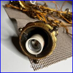 Vintage Brass Shell Canopy and Twin Socket Fixture Parts Restoration Lot Gold