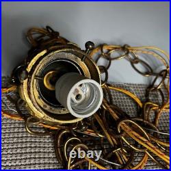 Vintage Brass Shell Canopy and Twin Socket Fixture Parts Restoration Lot Gold