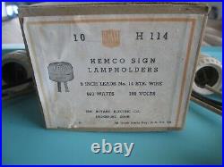 Vintage Bryant Hemco Porcelain Marquee Sign Light Socket Lamp Holders Nos Parts