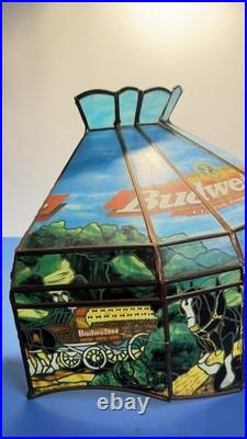 Vintage Budweiser Clydesdale Hanging Bar Light Shade For Parts Repair