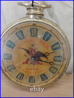 Vintage Budweiser Rotating Clock Lighted Display Lamp 21 Pocket Watch Parts