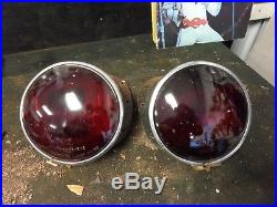Vintage CATS-EYE WARNING LAMPS No. 50, 6-11/16 LIGHTS, WITH MOUNT BRACKETS