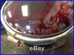Vintage CATS-EYE WARNING LAMPS No. 50, 6-11/16 LIGHTS, WITH MOUNT BRACKETS