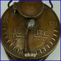 Vintage Carbide Coal Miner Helmet Lamp Light AutoLite Needs Flint Untested Parts