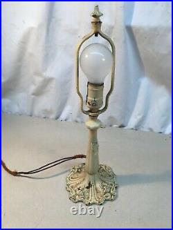 Vintage Cast 16 Beside Table Lamp with Cast & Slag Glass Shade Parts Repair