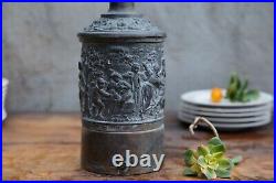 Vintage Cast Bronzed Metal Relief Architectural Salvage Figural Lamp Body 4Parts