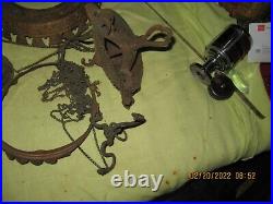 Vintage Cast Iron Kerosene Oil Lamp Retractable Hanging Pull Down Parts, BUY NOW