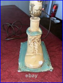 Vintage Ceramic Baby Shoe Lamp For Parts Repair Untested Unbranded 8 Tall