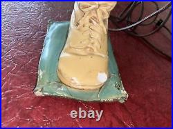 Vintage Ceramic Baby Shoe Lamp For Parts Repair Untested Unbranded 8 Tall