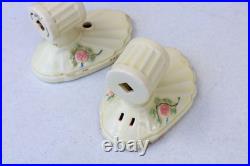 Vintage Ceramic OLD Lamp Light Fixtures Parts Antique Shell Floral Unique YR