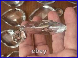 Vintage Chandelier BIG 3.5 Tear Drop Crystal Glass Prisms Lot of 26 Lamp Parts
