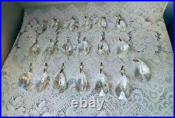 Vintage Chandelier Tear Drop Crystal Glass Prisms Lot of 19 Lamp Parts