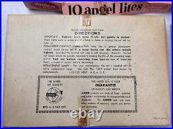 Vintage Christmas Pink Blue White Tulle Cotton Chenille Angel Lights FOR PARTS