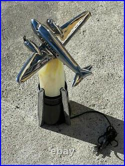 Vintage Chrome Airplane Lamp Steampunked From Original Parts