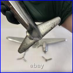 Vintage Chrome Airplane Smoker's Stand Ashtray Lamp Base Parts/Repair