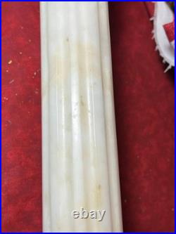 Vintage Classical Brass Mounted Albaster Fluted Column Accent Table Lamp Italian