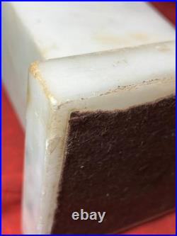 Vintage Classical Brass Mounted Albaster Fluted Column Accent Table Lamp Italian