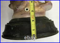 Vintage Clay Moreau Poured Cast Metal Lamp Base withWoman & Harp (Parts) 23 Tall