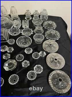 Vintage Clear Murano Glass Lamp Chandelier Parts Lot Spacers Bobeche UPDATED