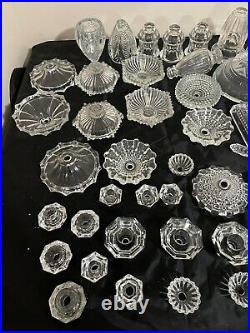 Vintage Clear Murano Glass Lamp Chandelier Parts Lot Spacers Bobeche UPDATED