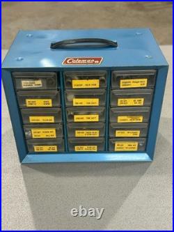 Vintage Coleman Lantern Parts Cabinet Huge Selection Of Parts Many Nos