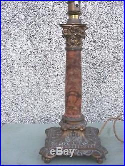 Vintage Column Lamp Base Part Marble